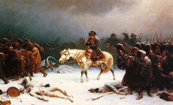 لوحة تجسد انسحاب جيش نابليون من روسيا