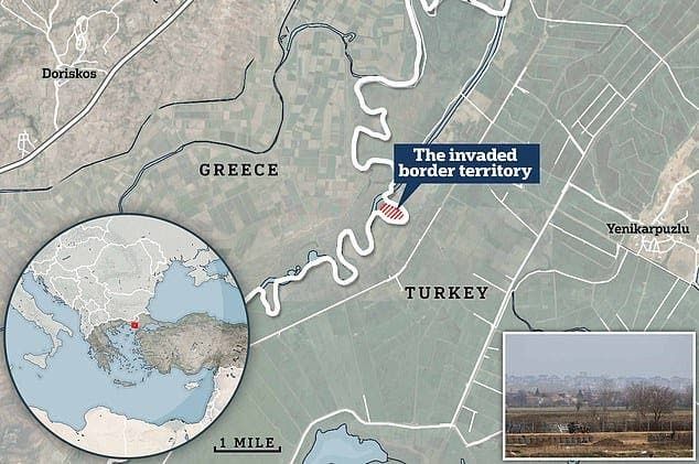 خريطة تظهر قطعة الأرض، نقلاً عن وسائل إعلام يونانية