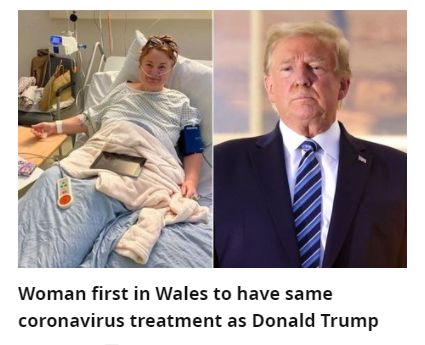 أول امراة ببريطانيا تتلقى علاج دونلد ترامب