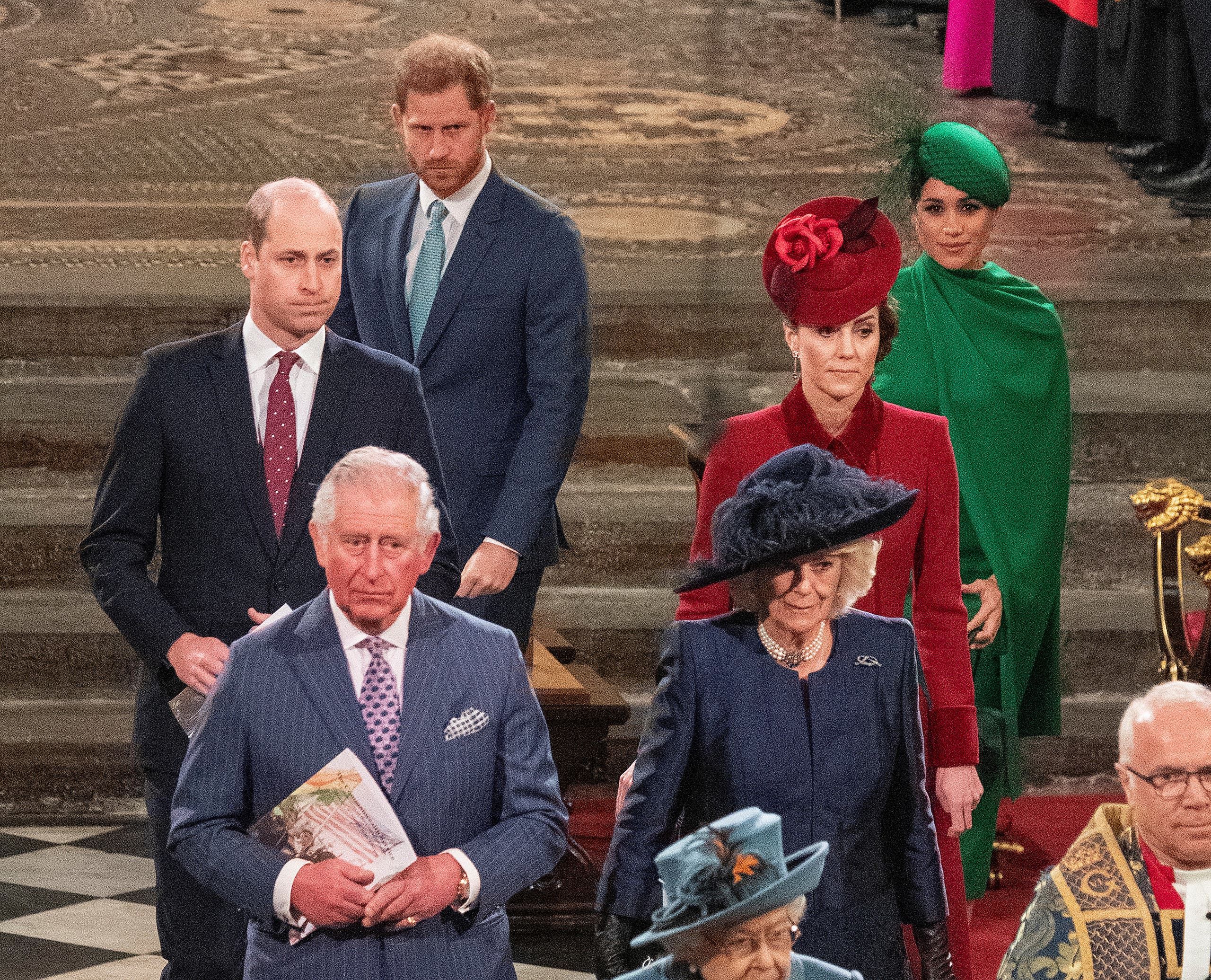 أفراد من العائلة المالكة البريطانية خلال مناسبة رسمية في مارس الماضي