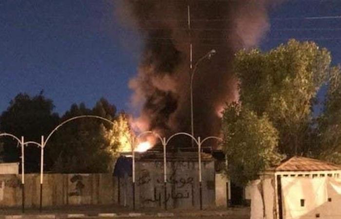 متظاهرون يحرقون مقرا لميليشيا حزب الله العراقي بالكامل