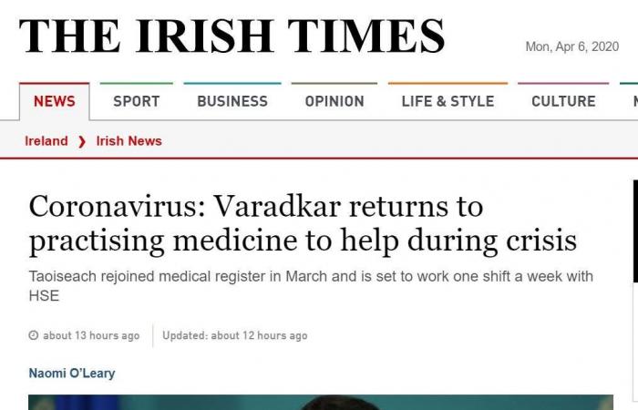 بعد 7 سنوات.. رئيس وزراء أيرلندا يعود للطب لمكافحة كورونا