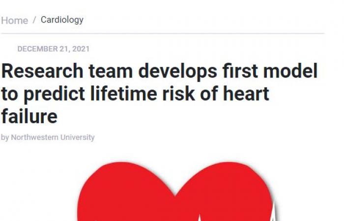 دراسة: نموذج للتنبؤ بخطر الإصابة بفشل القلب خلال الـ30 سنة القادمة