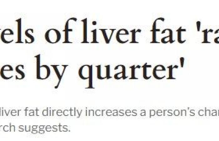 دراسة: زيادة الدهون في الكبد تزيد خطر الإصابة بمرض السكرى بمقدار الربع