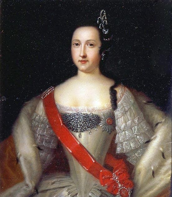 لوحة تجسد الوصية على العرش آنا التي حكمت اثناء عهد إبنها إيفان السادس