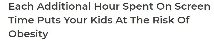 الساعات الإضافية للأطفال أمام الشاشات