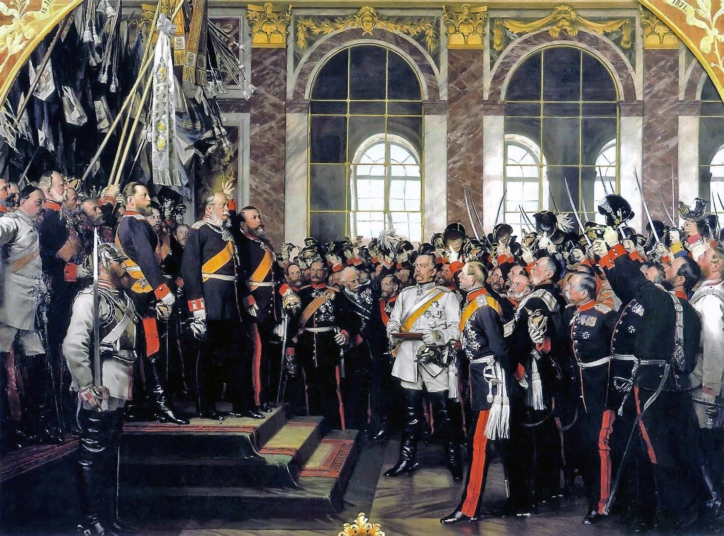 لوحة تجسد اعلان الوحدة الألمانية عام 1871