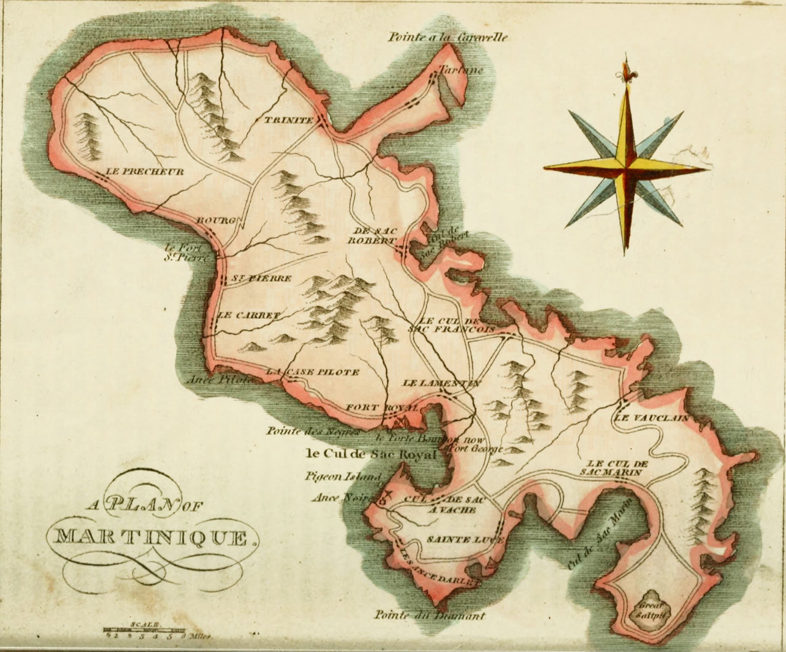 خريطة قديمة لجزيرة مارتينيك